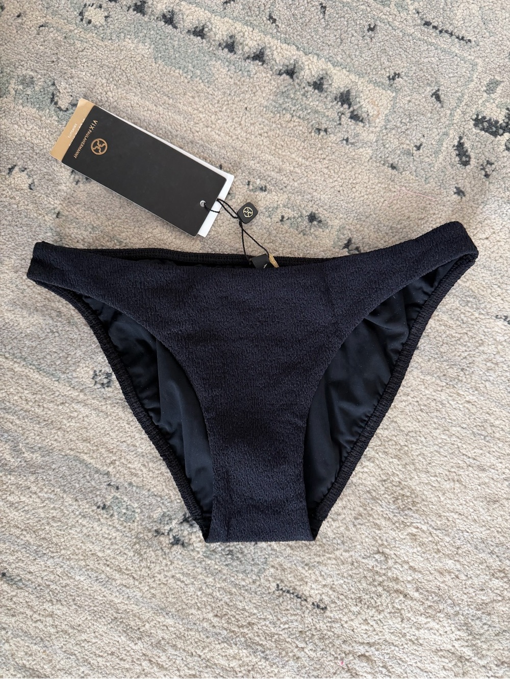 NWT Vix Ferenze Crinkle Full Swim Bikini Bottom Black - Picture 3 of 8
